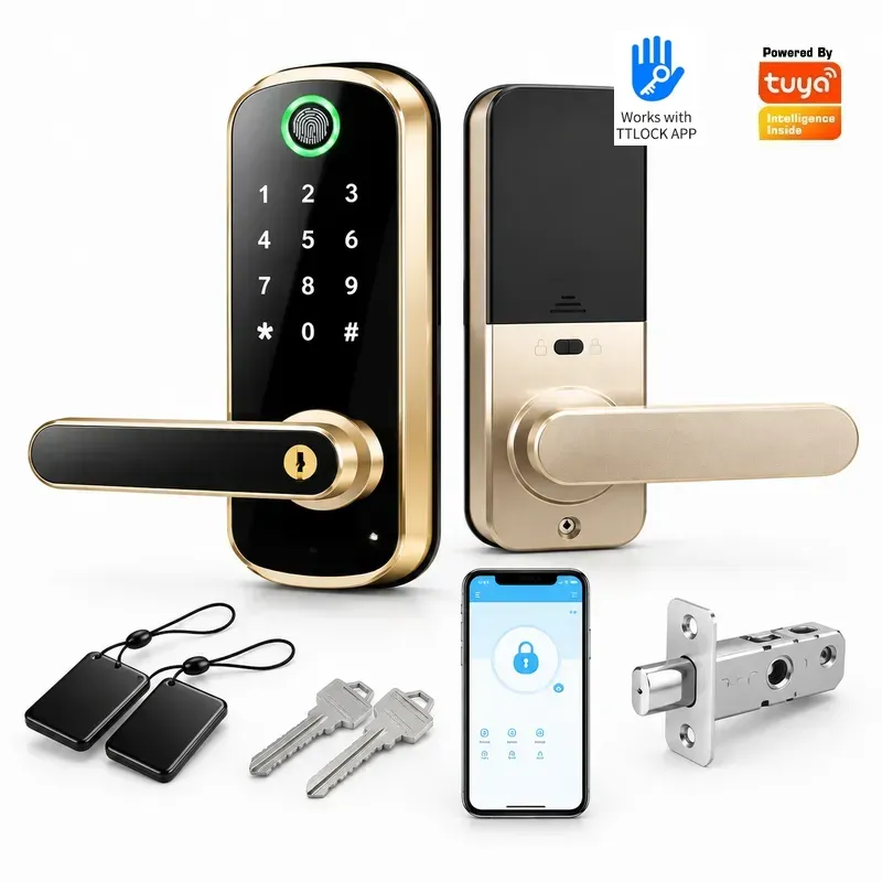 단일 비밀번호 및 지문 인식 기능이 있는 나무 문용 스 - Smart Door Lock Wifi 리뷰 및 가격