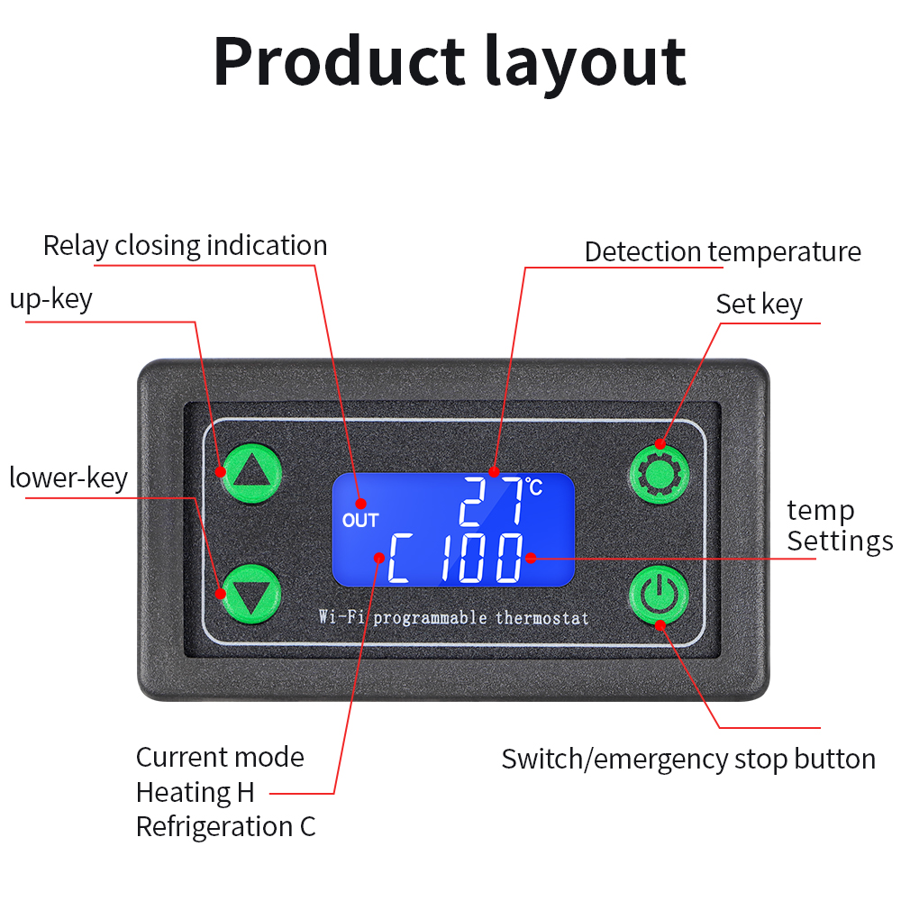 DC12-36V LED 디지털 온도 컨트롤러 -99~9 - Wifi Thermostat 리뷰 및 가격